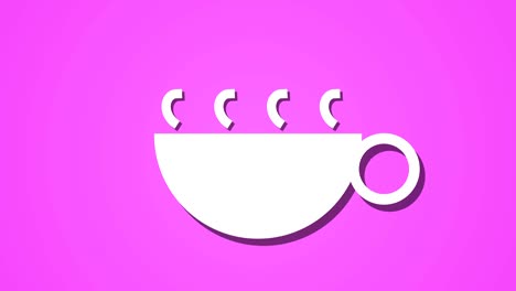 steaming-hot-drink-coffee-tea-animation-loop,-background-pink