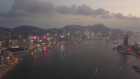 Aerial-view-footage-of-Kowloon-District-in-Hong-Kong