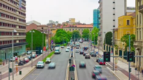 Italy-milan-city-sunny-day-traffic-street-bridge-panorama-4k-timelapse