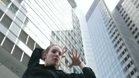 Young-Woman-Dancing-on-Office-Building-Steps-2