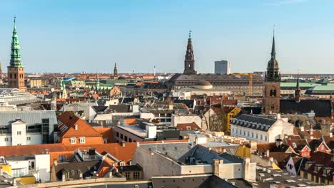 Lapso-de-tiempo-de-Dinamarca-Copenhague-4K,-vista-aérea-ciudad-horizonte-timelapse