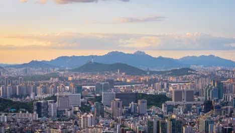 Timelapse-in-Seoul-City-Skyline,-Südkorea