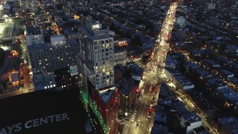 Aerial-of-Downtown-Brooklyn,-New-York