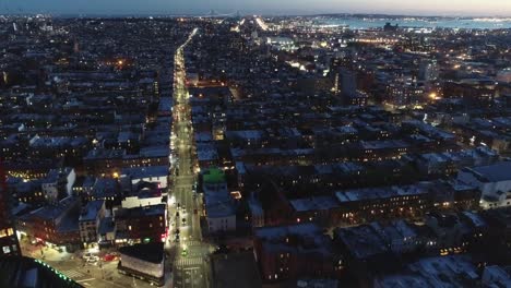 Aerial-of-Downtown-Brooklyn,-New-York