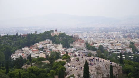 Aerial-view-on-Areopagus-Hill-and-Athens-National-Observatory.