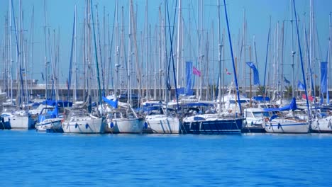 A-large-number-of-yachts-moored-in-the-seaport-of-Valencia