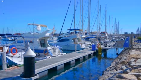 A-large-number-of-yachts-moored-in-the-seaport-of-Valencia