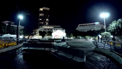 Tel-Aviv-Dizingoff-fountain-square-night-time-lapse