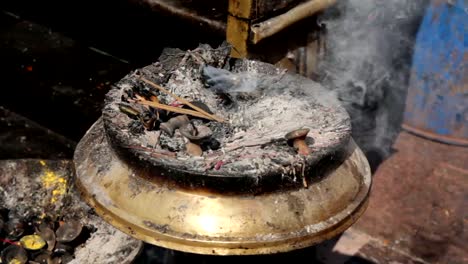 Ritual,-aroma-sticks-in-Nepal