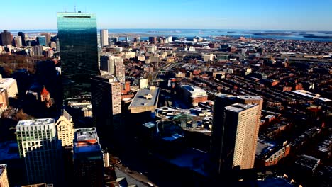 Timelapse-view-of-the-Boston-Skyline-at-dusk