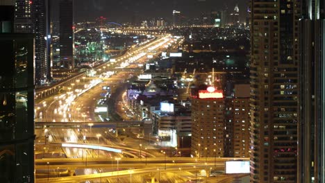 roof-view-4k-time-lapse--on-main-street-in-dubai-uae