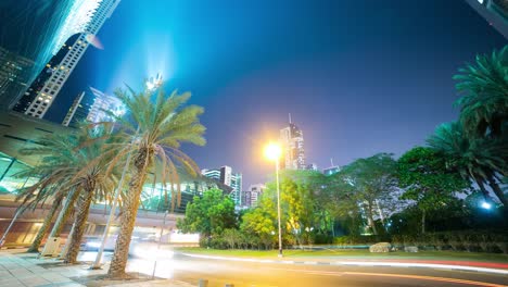 green-palm-Nacht-Zeitraffer-von-dubai-center