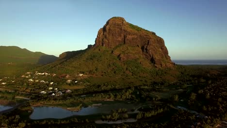 Aerial-view-of-Le-Morne-Brabant,-Mauritius