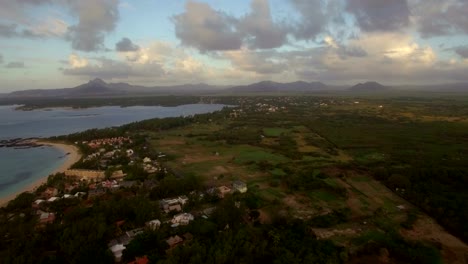 Mauritius-Island-in-Indian-Ocean,-aerial-view