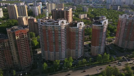 russia-sunset-light-moscow-city-living-block-aerial-panorama-4k