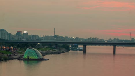Sonnenuntergang-Han-Fluss-Seoul