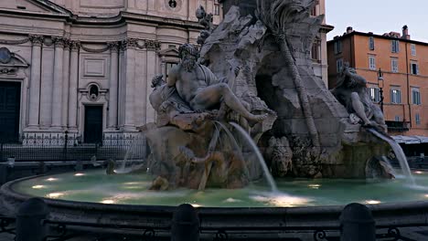 Vier-Flüsse-Brunnen-Rom,-Italien