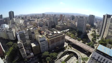 Aerial-View-of-Sao-Paulo-Downtown---Anhangabau-Valley,-Brazil