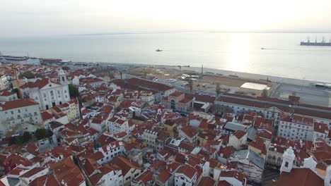 Aerial-View-of-Alfama,-Lisbon,-Portugal