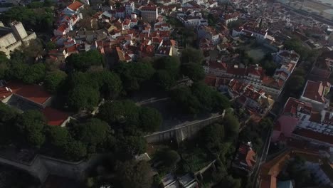 Aerial-View-of-Alfama,-Lisbon,-Portugal