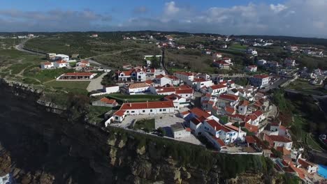 Aerial-View-Azenhas-Do-Mar,-Portugal