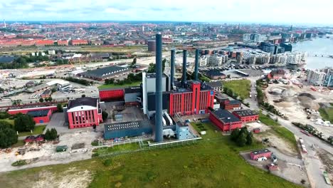 City-aerial-view-over-Copenhagen-HC-Oersted-Power-Station