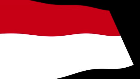 Indonesia-flag-slow-waving-in-perspective,-Animation-4K-footage