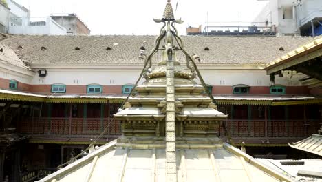 Golden-temple-in-Patan,-Buddhist-monastery-of-Durbar-Square,-Kathmandu-of-Nepal.
