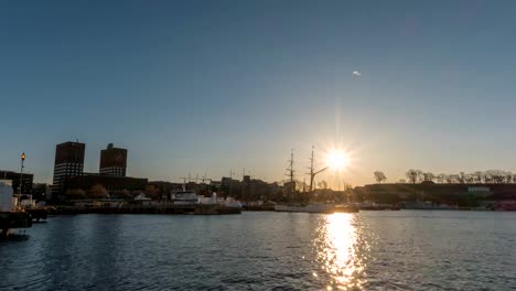 Oslo-Norway-time-lapse-4K,-city-skyline-sunrise-timelapse-at-harbour