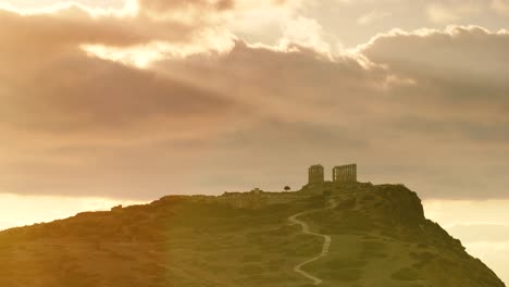 Greek-temple-of-Poseidon,-Cape-Sounio