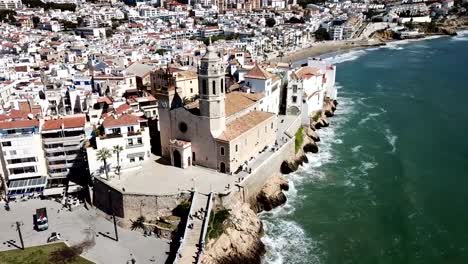 Panorama-der-Küste-Stadt-Sitges