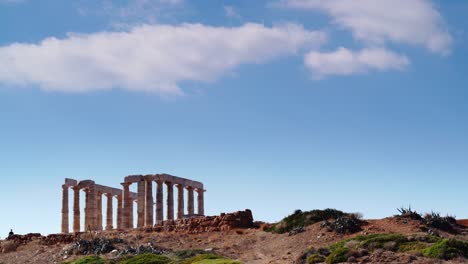 Greek-temple-of-Poseidon,-Cape-Sounio