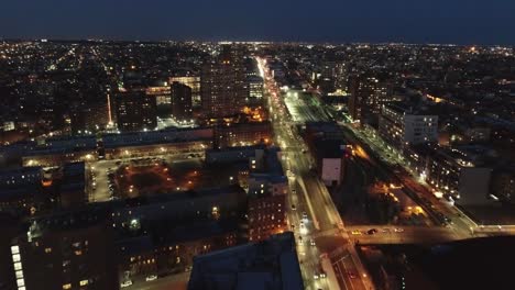 Aerial-of-Downtown-Brooklyn,-New-York