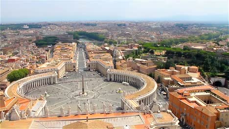 The-main-square-of-the-Vatican-with-a-obelisk,-top-view