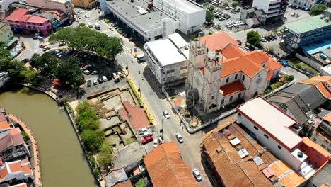 Aerial-view-of-Malacca-cityscape-at-daytime