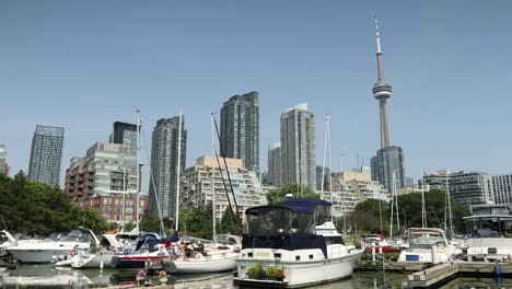 Blick-auf-die-Innenstadt-von-Stadt-von-Toronto-Ontario-Kanada