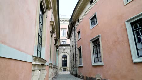 A-narrow-street-on-the-city-of-Stockholm-Sweden