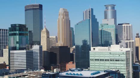 Minneapolis-skyline-in-Winter---Aerial-Shot