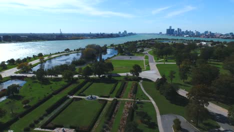 Belle-Isle-Park-in-Detroit,-Luftbild