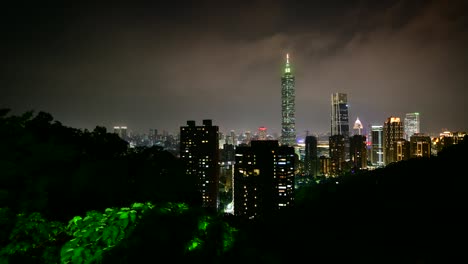 Edificios-horizonte-y-el-centro-de-ciudad-de-Taipei,-Taiwán