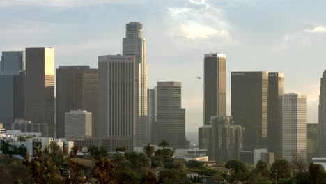 Close-view-of-down-town-Los-Angeles-skyline