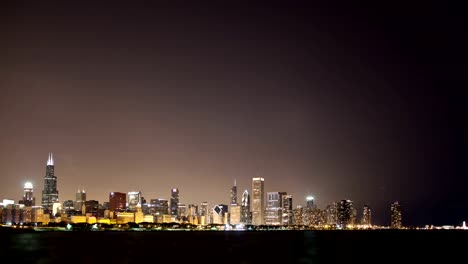 skyline-von-Chicago-bei-Nacht,-große