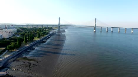 Aerial-from-the-Vasco-da-Gama-Bridge-in-Lisbon-Portugal