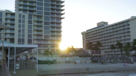 Estados-Unidos-Miami-Hollywood-soleado-Islas-Playa-muelle-puesta-de-sol-panorama-4-k,-la-Florida