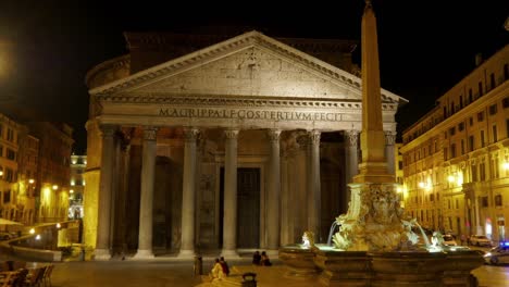 Pantheon-at-night,-Rome,-Italy