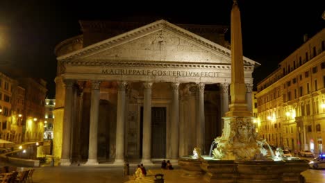 Pantheon-bei-Nacht,-Rom,-Italien