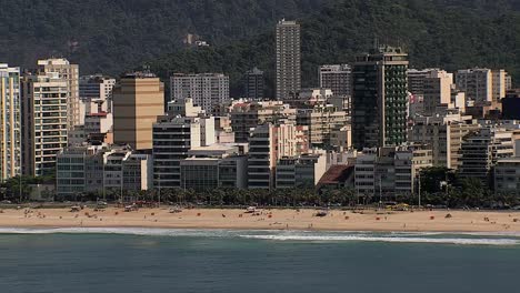 Aerial-close-up-view-of-the-Beach,-Rio-de-Janeiro