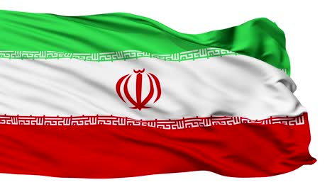 Isolierte-Wehende-Nationalflagge-von-Iran