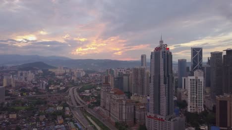 Aerial-Footage---Petronas-Towers-at-Sunrise.-Flat-Color-Profile