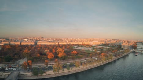 Aerial-Eiffel-tower-Paris-sunset